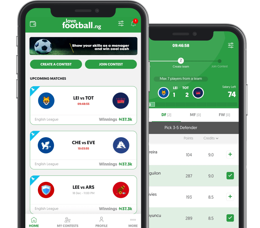  A new edge Daily fantasy platform that is powered with an advanced UI and features for soccer fans in Nigeria
