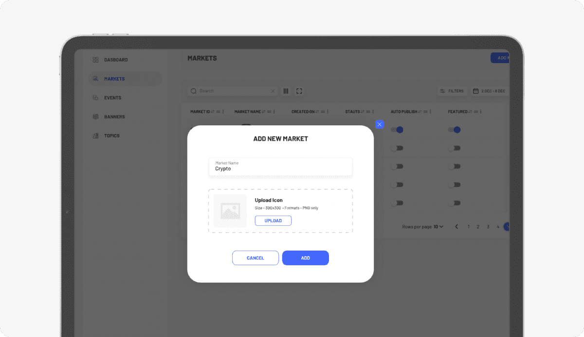 Custom Market Creation