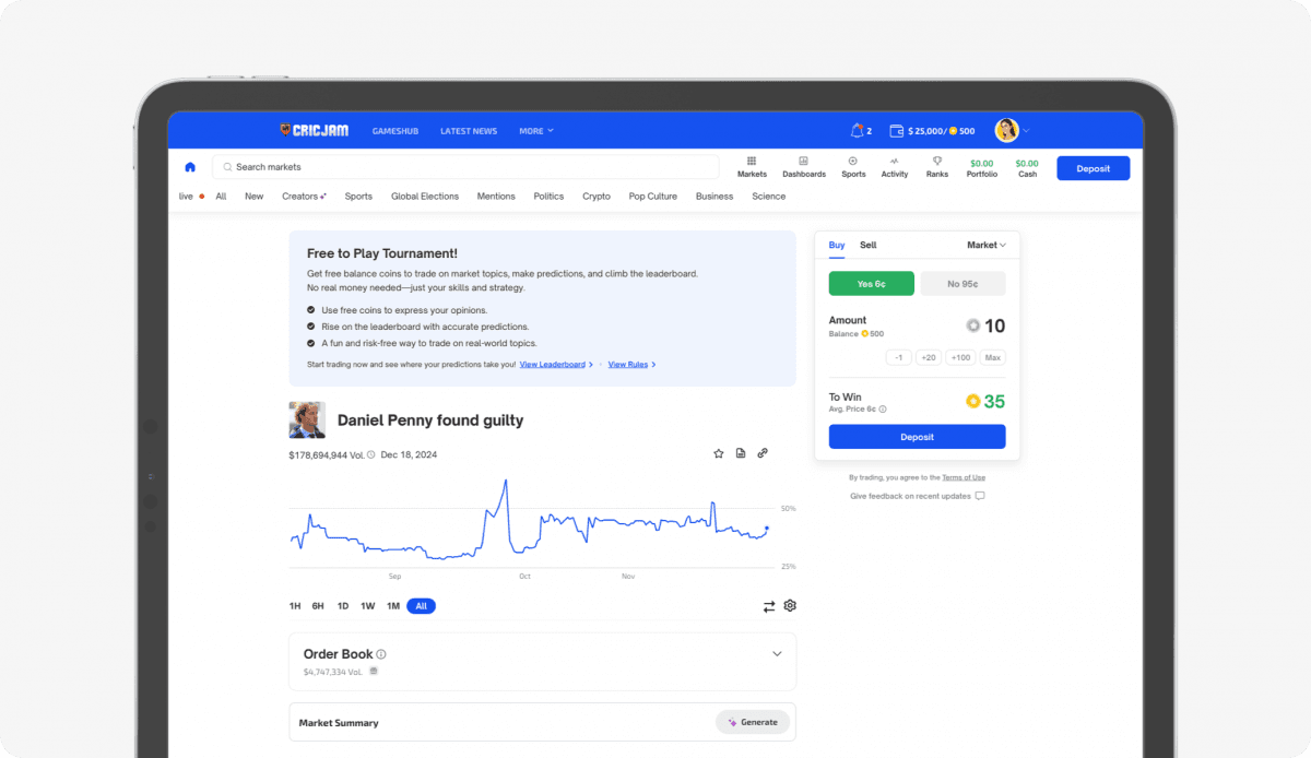 cricjam dashboard 