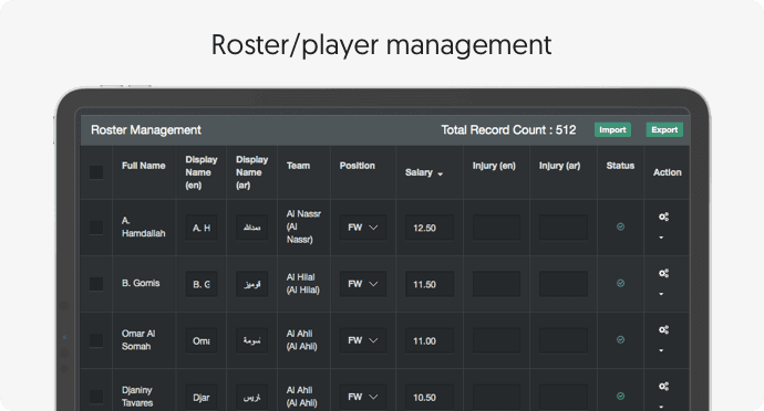 Roster/Player management