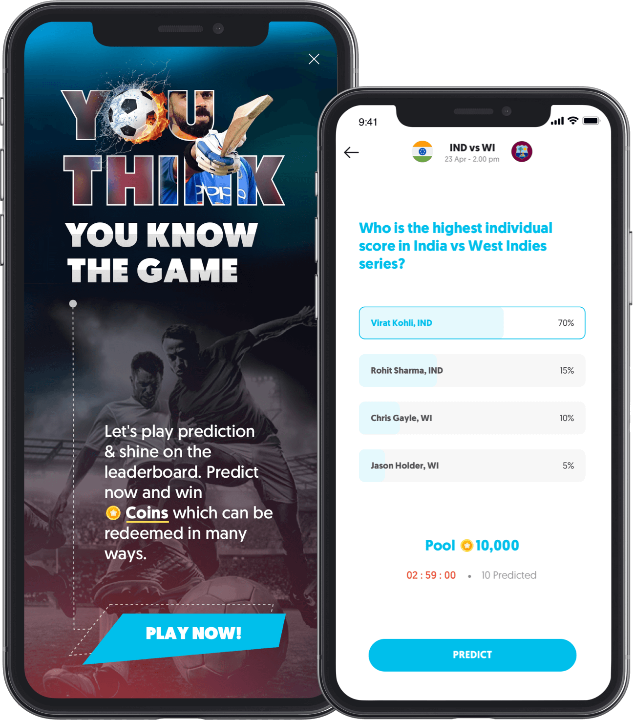 A customer engagement platform for the sports fans- prediction game with betting pools that work on virtual currency coins developed by Vinfotech